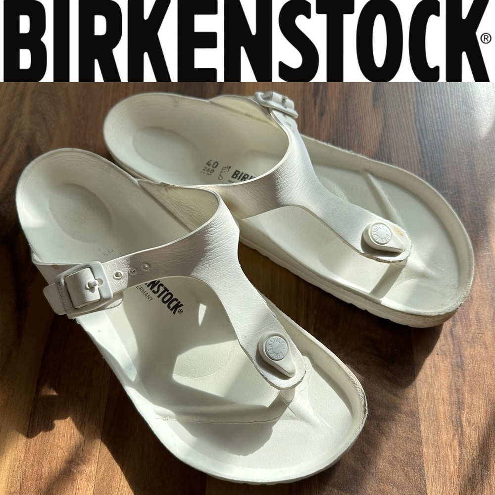 Birkenstock women’s Gizeh EVA thong in white size 40 (9.5) - Picture 1 of 17